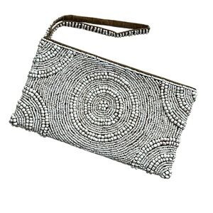 Tommy Bahama Boho Coastal Ivory Beaded Clutch Wristlet